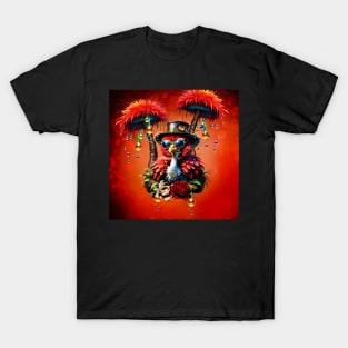 Stunning colorful  steampunk ostrich. T-Shirt